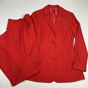 Vtg 70s Panhandle Slim Women 2pc Pants Suit Vibrant Red Western Sz 24/ M ? Flaw